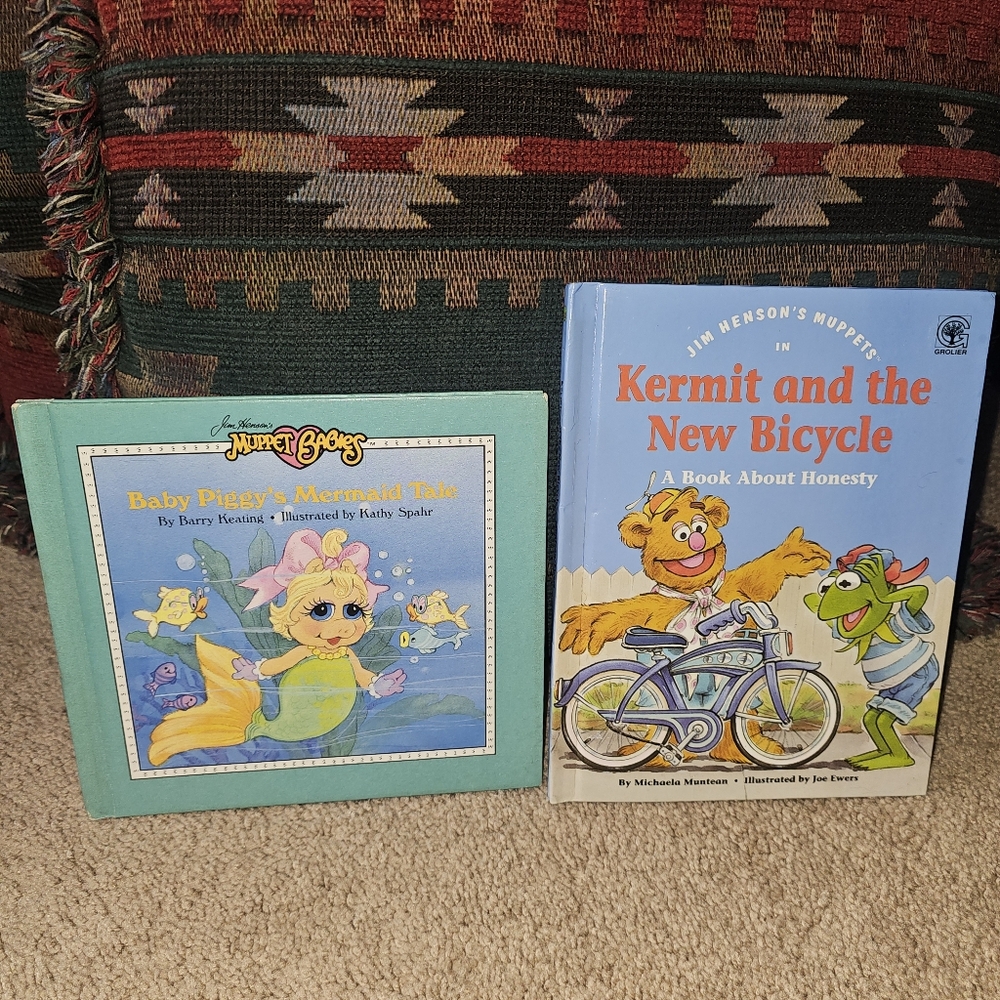 Set Of 2 Vintage Jim Hensons Muppet Babies/Muppets Books.